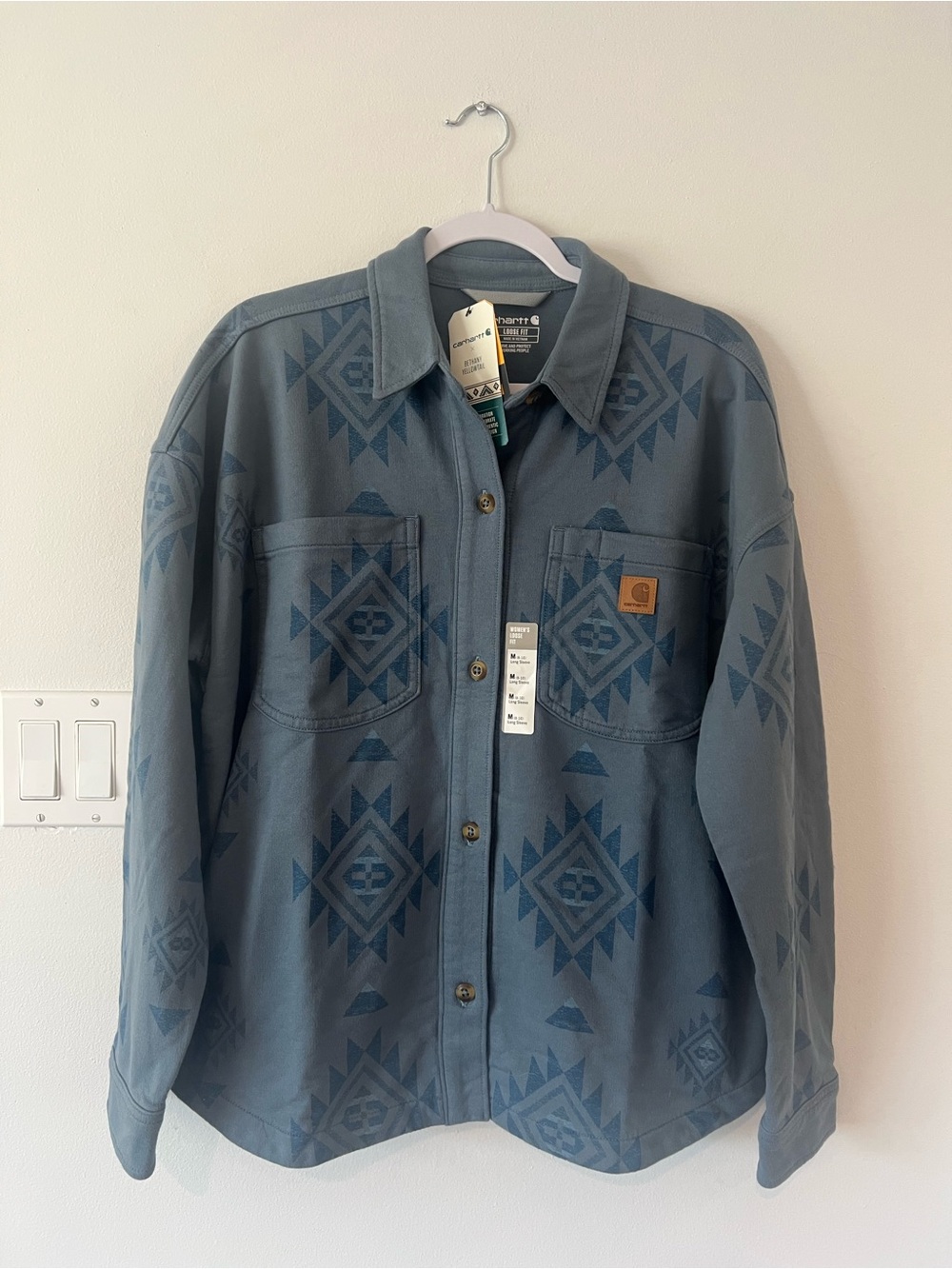 NEW Carhartt X Bethany Yellowtail Durham Knit Overshirt Blue Women’s Medium M